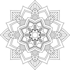 Easy Mandala coloring book simple and basic for beginners, seniors and children. Set of Mehndi flower pattern for Henna drawing and tattoo. Decoration in ethnic oriental, Indian style.