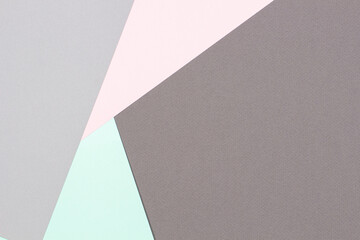 Abstract colored paper texture background. Minimal geometric shapes and lines in pastel pink, light green and gray colours