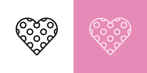 Outline heart icon. Linear heart sign with circle texture, heart shape with editable stroke