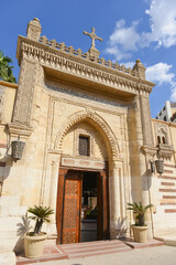 Fototapeta na wymiar The main gate of Saint Virgin Mary Coptic Orthodox Church - Cairo, Egypt 