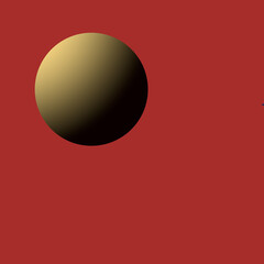 moon on red background, ball illustration with 2D volume