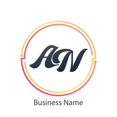 Logo AN Business Letter Logo Design With Simple style