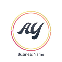 Logo AY Business Letter Logo Design With Simple style