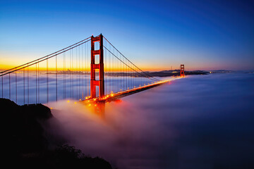Low Fog Around Golden Gate Bridge