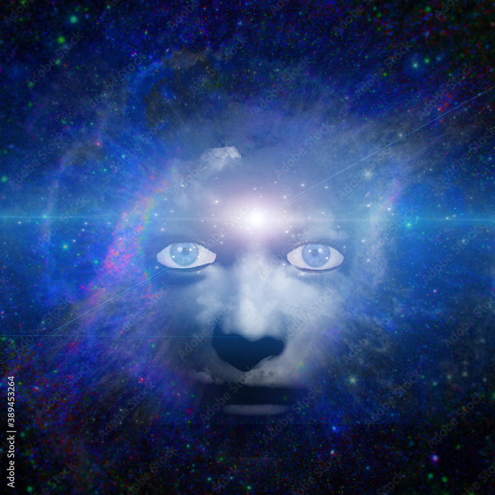 Poster face in the space. 3d rendering