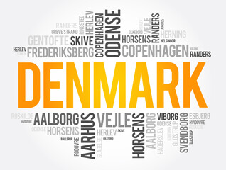 List of cities and towns in Denmark, word cloud collage