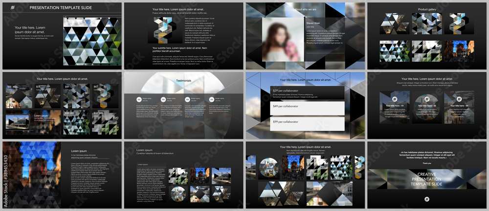 Sticker vector templates for website design, presentations, portfolio. templates with triangles, triangular 