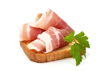 Pork lard sandwich, isolated on white background