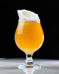 Beer Splash studio shot over black background