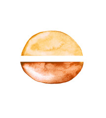 Abstract watercolor painting. Decorative design element.