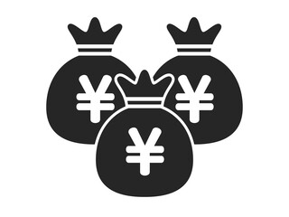 日本円の袋のアイコンイラスト
