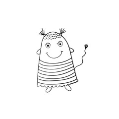 Vector illustration of funny cartoon character