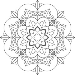 Easy Mandala coloring book simple and basic for beginners, seniors and children. Set of Mehndi flower pattern for Henna drawing and tattoo. Decoration in ethnic oriental, Indian style.