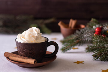 Christmas Viennese Coffee. Festive atmosphere.