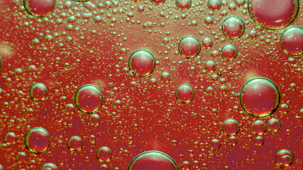 Macro oil and water multi colored abstract background