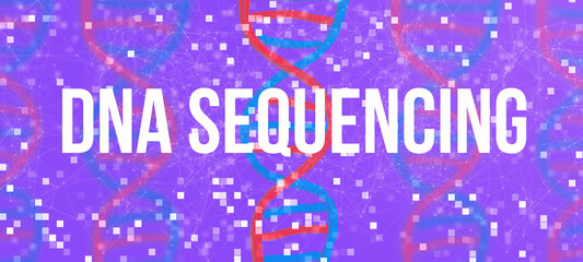 DNA Sequencing theme with DNA and abstract network patterns