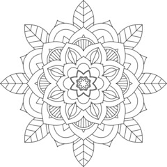 Easy Mandala coloring book simple and basic for beginners, seniors and children. Set of Mehndi flower pattern for Henna drawing and tattoo. Decoration in ethnic oriental, Indian style.