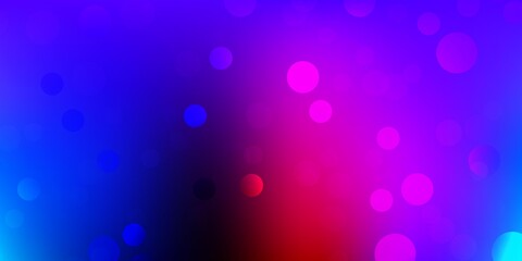 Dark blue, red vector background with bubbles.