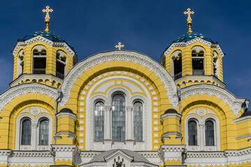 St. Vladimir Cathedral (or Volodymyrsky Cathedral). Kyiv (Kiev), Ukraine. Cathedral - one of city major landmarks and mother cathedral of Ukrainian Orthodox Church.