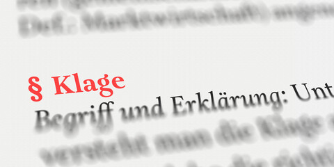 Klage rechtlich erklärt mit Paragraph Zeichen