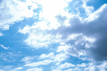 cloudy blue sky view sushine bright background rim light