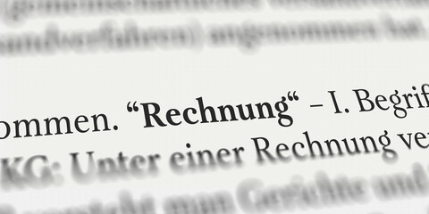 Das Wort Rechnung im Buch