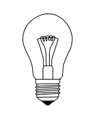 Light bulb icon. Doodle hand drawn light bulb isolated on white background. Vector Illustration