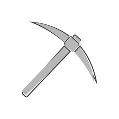 Vector pickaxe icon cartoon style on white isolated background.