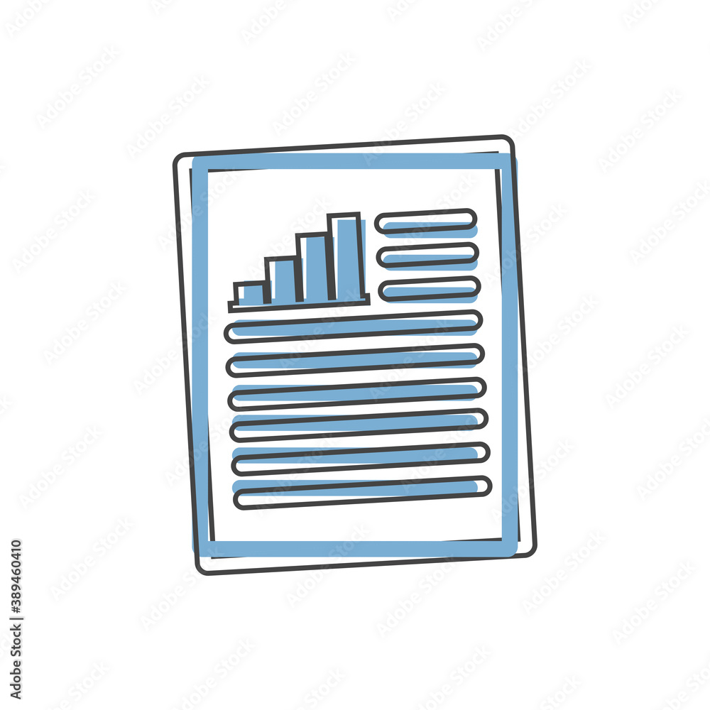 Poster vector document icon with growth rate and text on white isolated background.