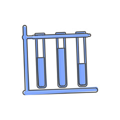 Vector icon flasks on stand. Laboratory beakers on white isolated background.