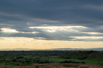 Obraz premium Road with dark reeds in autumn
