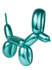 Green bright balloon dog isolated on the white