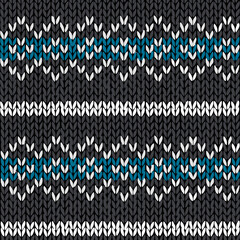 Fair isle style hand made knitted seamless pattern. Vector illustration