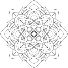 Easy Mandala coloring book simple and basic for beginners, seniors and children. Set of Mehndi flower pattern for Henna drawing and tattoo. Decoration in ethnic oriental, Indian style.