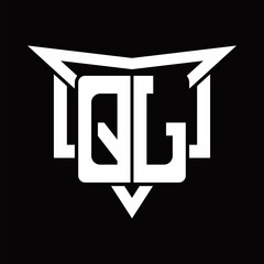 QL Logo monogram with triangle sharp and half square rounded design template