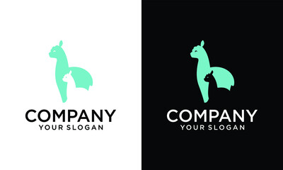 two donkey logo icon design vector illustration template