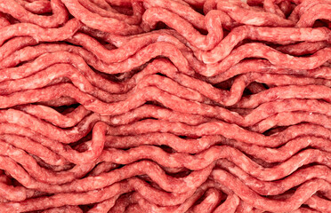 Full frame of minced beef. Top view.