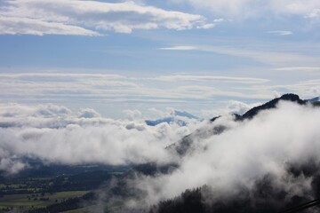 Fototapeta na wymiar time clouds over mountain