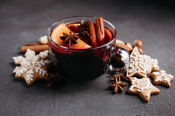 Christmas food background with copy space
