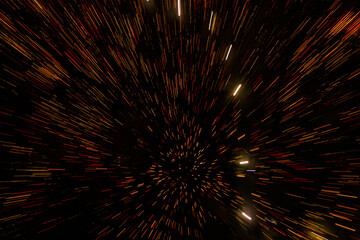 Motion abstract lines or particles on black background. candle light, fireworks