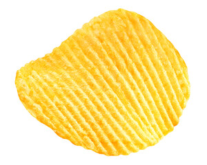 potato chips isolated on white background, clipping path, full depth of field