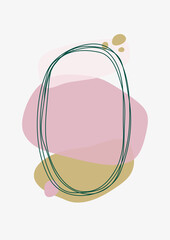Minimal backgrounds with organic abstract shapes in pastel colors for interior design, posters, cards.