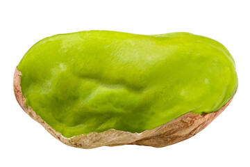 pistachio peeled isolated on white background, clipping path, full depth of field