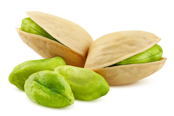 pistachio isolated on white background, clipping path, full depth of field