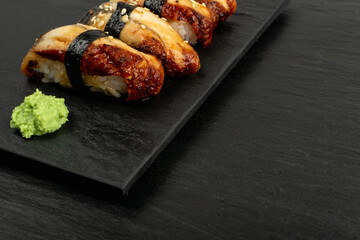 Eel Sushi Food, Unagi Nigiri with Smoked Eel