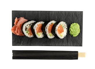 Futomaki Philadelphia Sushi Rolls Top View Isolated