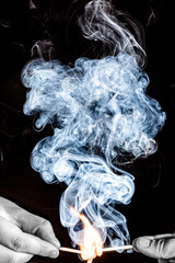 smoke on black background