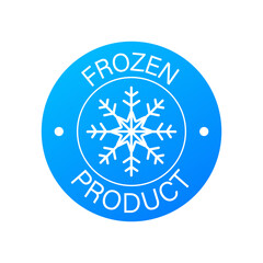Blue frozen product on white background. Food logo. Vector stock illustration.