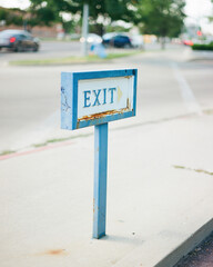 exit sign post