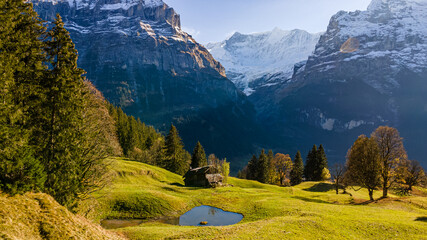 Surrounded by mountains, Grindelwald, Switzerland. 